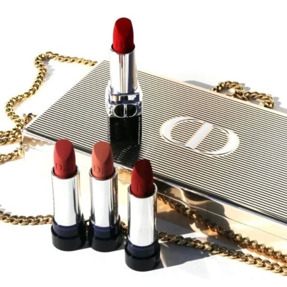 CHRISTIAN DIOR Limited Edition Metal Clutch Shoulder Bag With Lipsticks - Picture 3 of 9